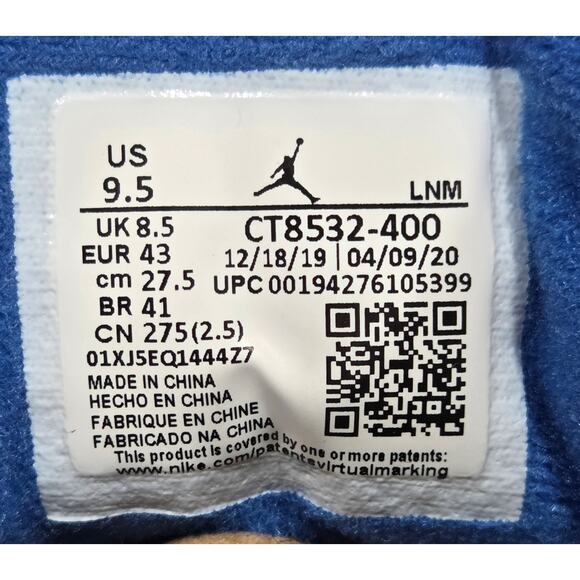 Nike Air Jordan Retro 3 Varsity Royal Blue Size 9.5 Cement Elephant CT8532-400 main image 6